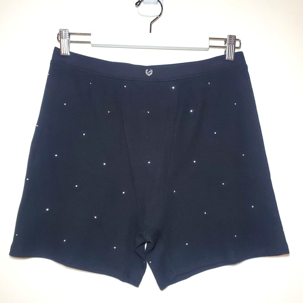 NWT Victoria Secret [VS] Black W/ Rhinestones Boxer Brief Underwear Size Large